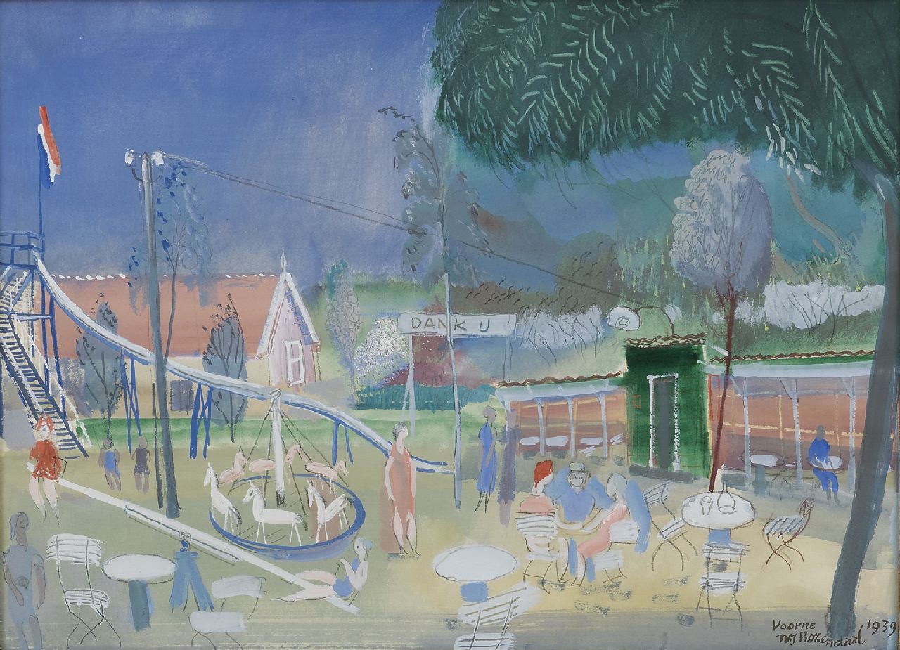 Rozendaal W.J.  | 'Willem' Jacob Rozendaal, Spielplatz auf Voorne, Gouache auf Papier 40,0 x 51,2 cm, Unterzeichnet r.u. und datiert 'Voorne' 1939