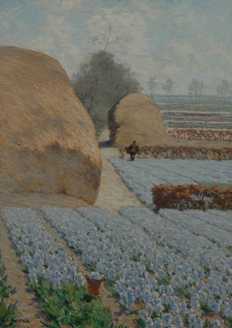Koster A.L.  | Anton Louis 'Anton L.' Koster, Bulb fields near Heemstede, Öl auf Leinwand 70,2 x 50,5 cm, signed l.l.