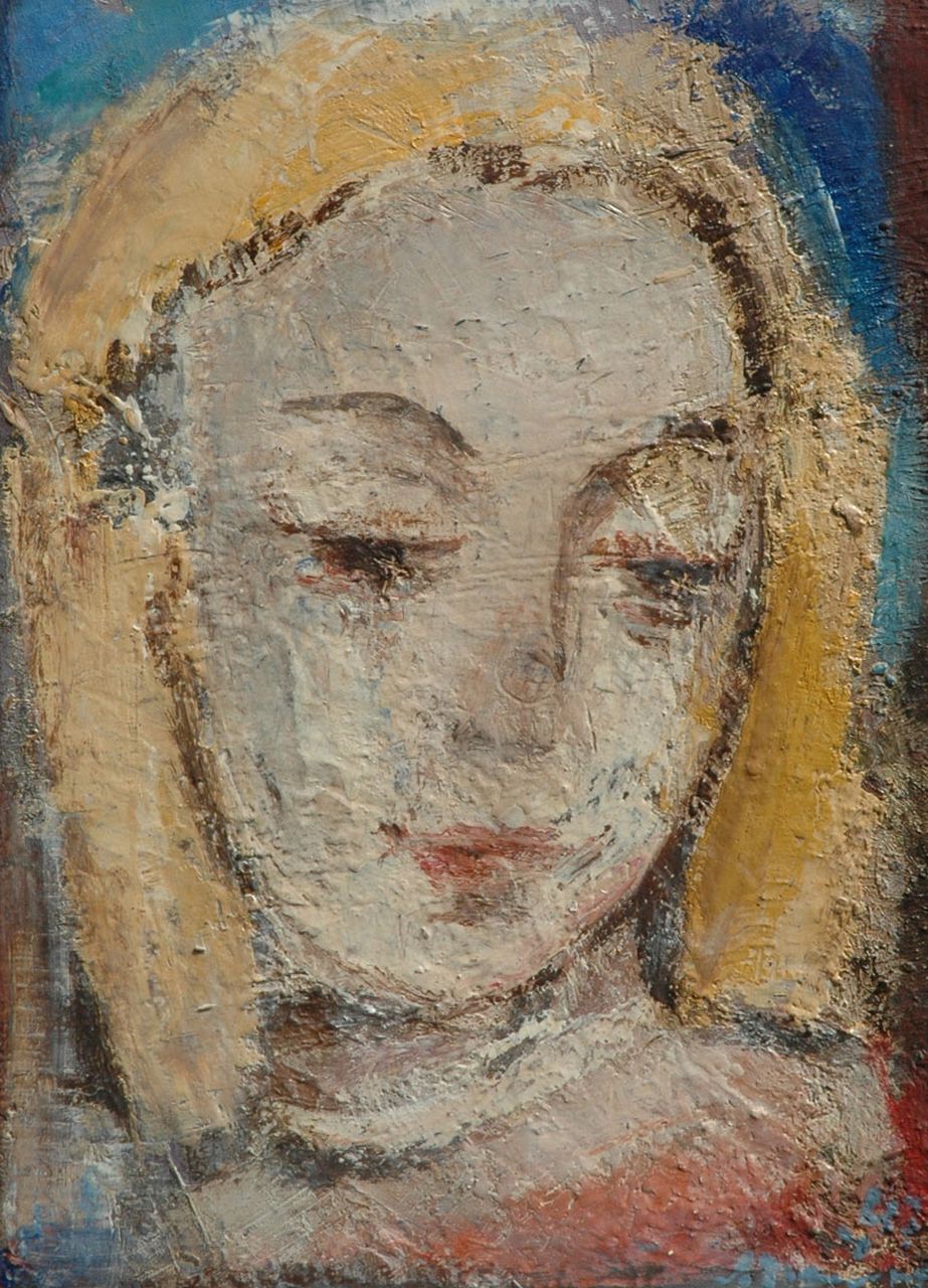 Nanninga J.  | Jacob 'Jaap' Nanninga, Portrait of a woman, Öl auf Holzfaser 40,4 x 29,7 cm, signed l.r. und dated '43