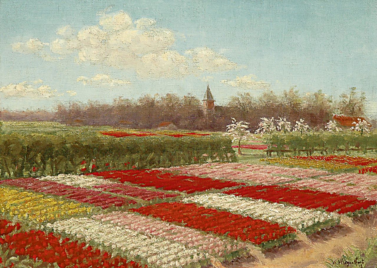 Vliegenthart   | W. Vliegenthart, Field with flowers, Öl auf Leinwand 28,1 x 38,2 cm, signed l.r. und dated '12