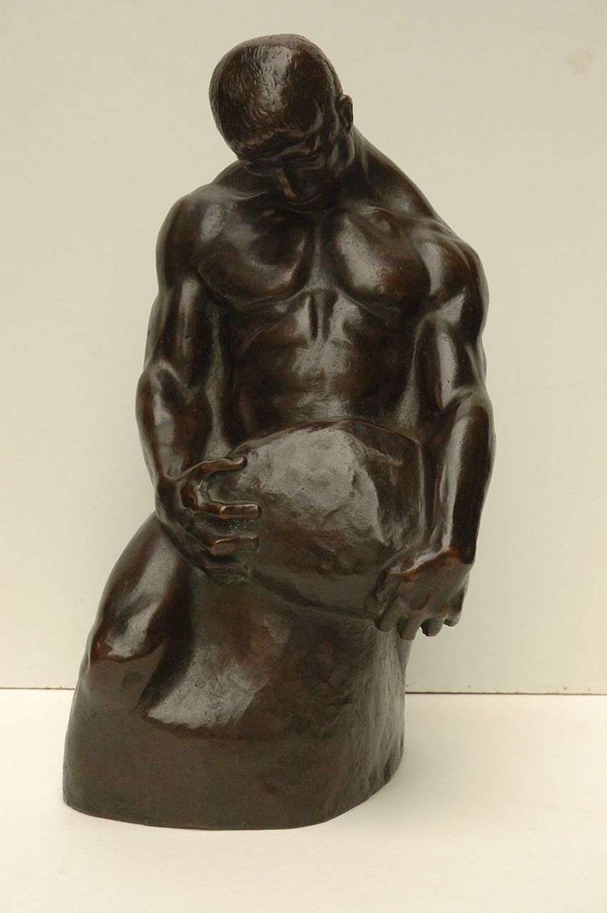 Bauch G.C.  | Georg Curt Bauch, Sisyphos, Bronze 35,0 x 17,5 cm, signed along the lower edge