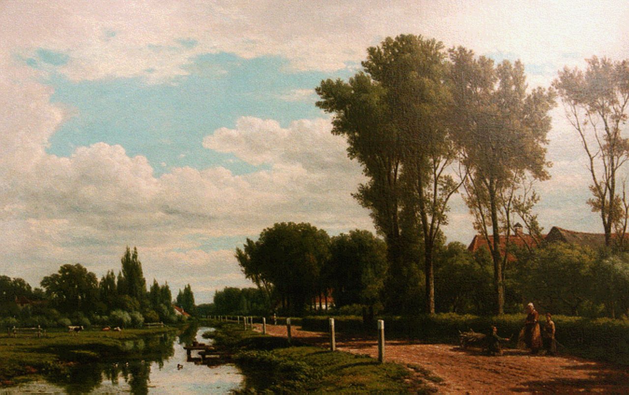 Maaten J.J. van der | Jacob Jan van der Maaten, A summer landscape, Öl auf Leinwand 61,0 x 91,0 cm, signed l.r.