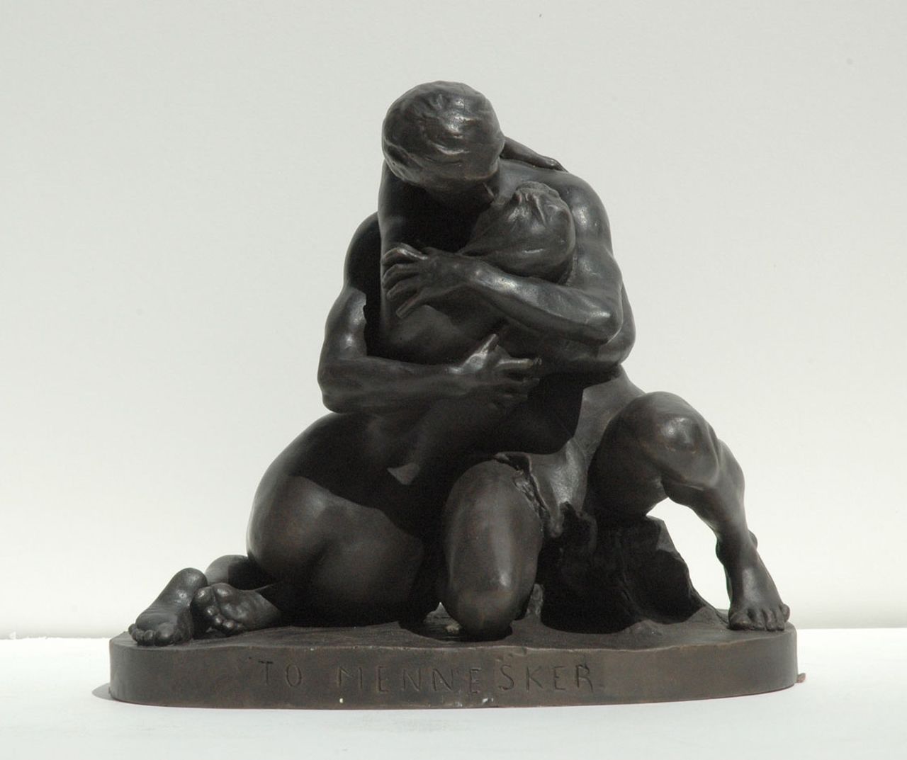Sinding S.A.  | Stephan Abel Sinding, Zwei Menschen, Bronze 25,8 x 28,5 cm, Unterzeichnet Auf der Basis und datiert 1889