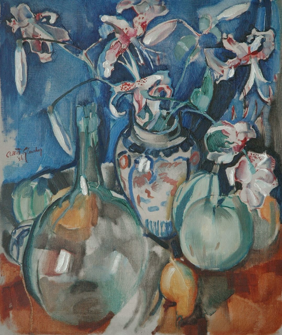 Glansdorp A.  | Aart Glansdorp | Gemälde zum Verkauf angeboten | Orchids in an oriental vase, Öl auf Leinwand 65,8 x 55,6 cm, signed c.l. und dated '26