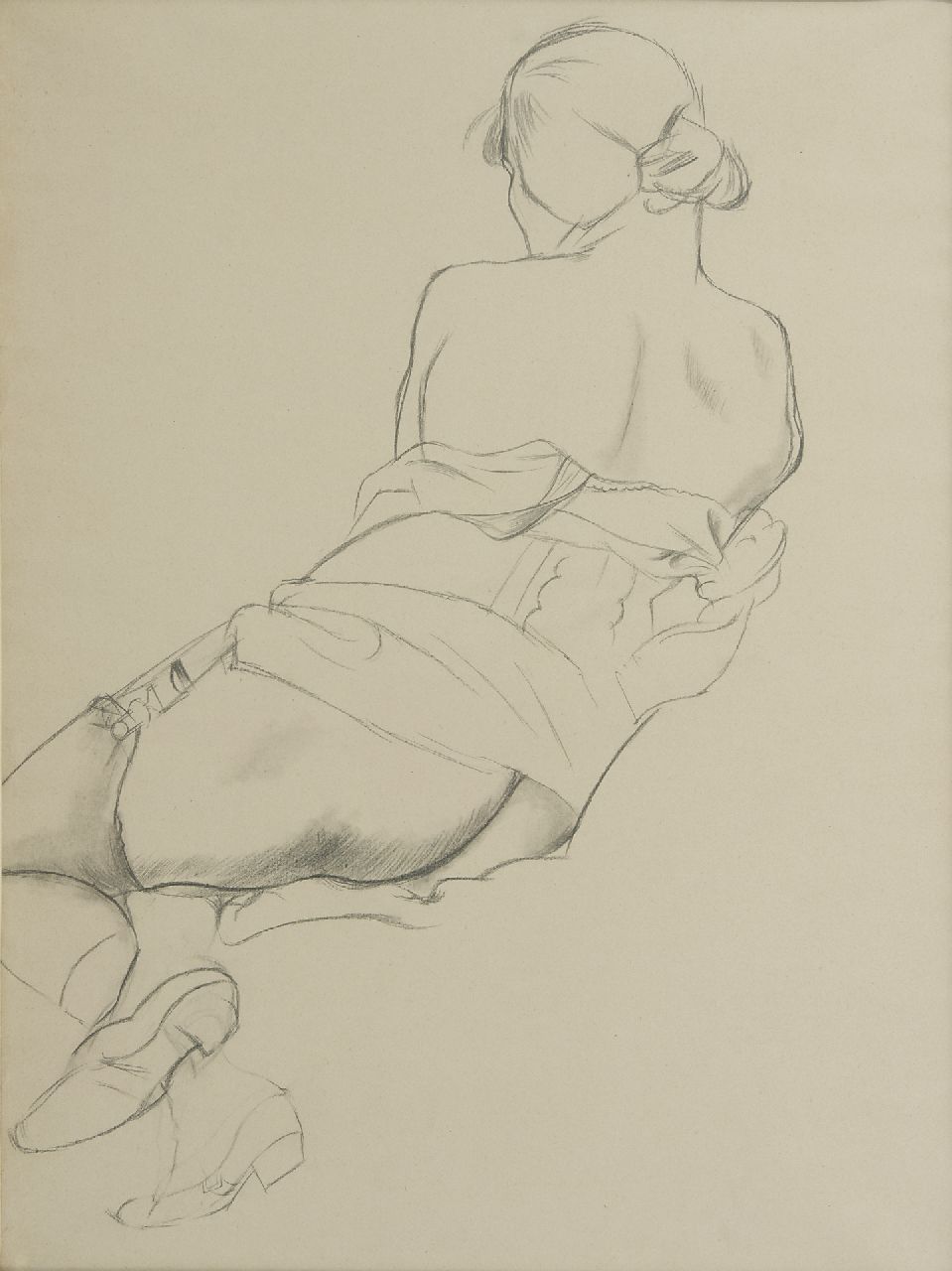 George Grosz | Akt im Rückenansicht, Bleistift auf Papier, 58,0 x 43,0 cm, r.u. datiert mit Stempel 19 NOV 23