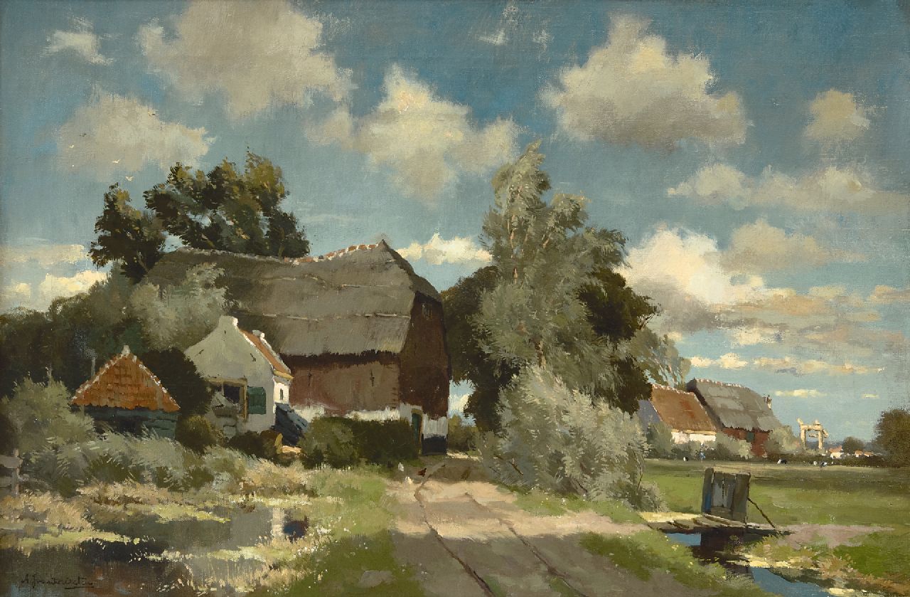 Driesten A.J. van | Arend Jan van Driesten | Gemälde zum Verkauf angeboten | Ländliche Landschaft, Öl auf Leinwand 40,5 x 61,5 cm, Unterzeichnet l.u.