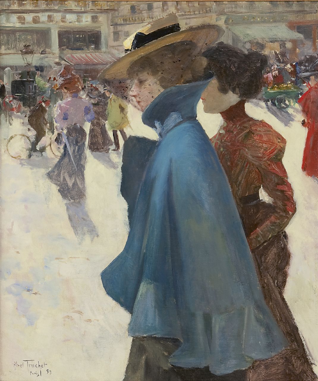 Abel-Truchet L.  | Louis Abel-Truchet, Elegant ladies strolling in Paris, Öl auf Leinwand 55,0 x 46,0 cm, Unterzeichnet l.u. und datiert 'Paris' '99