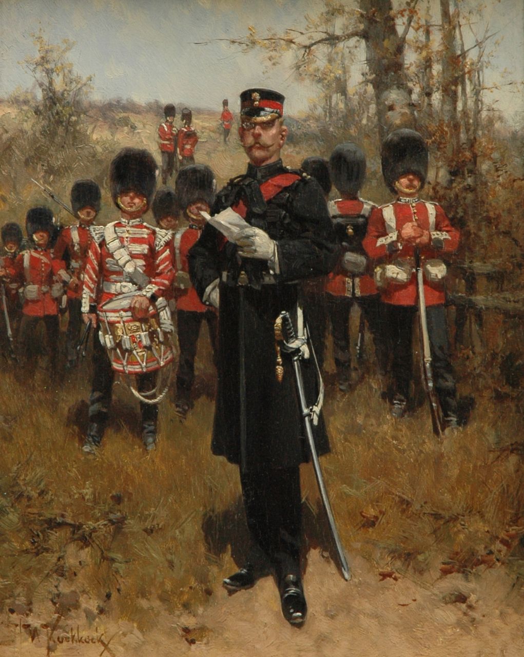Hermanus Willem Koekkoek | Die Grenadier Guards der britischen Armee, Öl auf Tafel, 27,0 x 21,2 cm, Unterzeichnet l.u. und zu datieren um 1898
