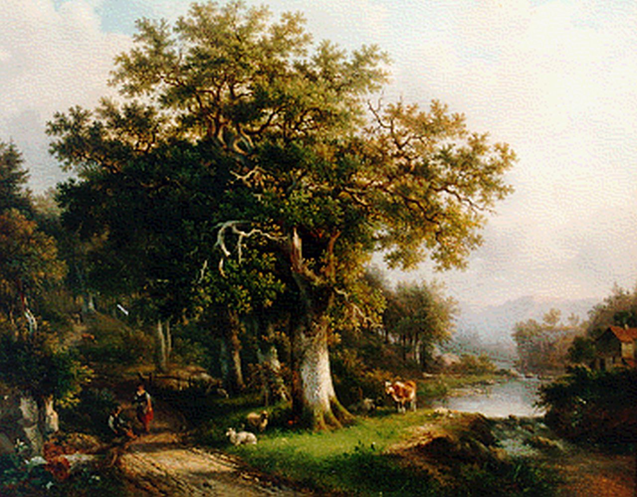 Christ P.C.  | Pieter Caspar Christ, A romantic forest landscape, Öl auf Leinwand 79,3 x 83,5 cm, signed l.r. und dated 1854
