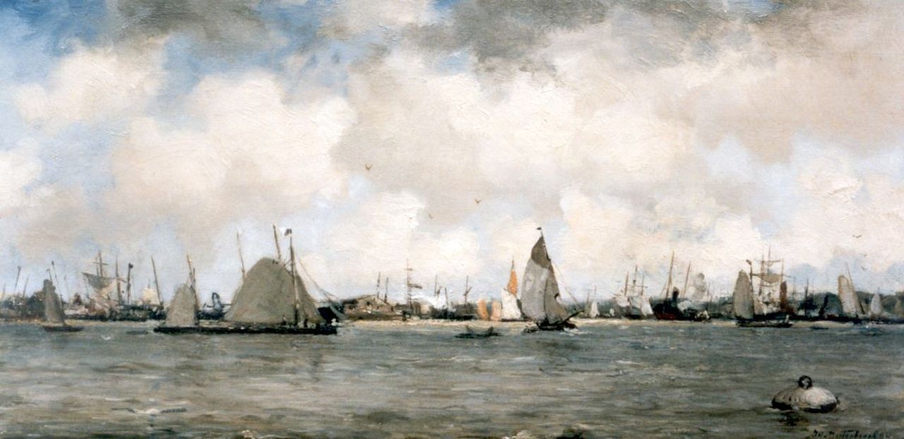 Mastenbroek J.H. van | Johan Hendrik van Mastenbroek, A harbour view, Öl auf Holz 30,5 x 61,0 cm, signed l.r. und dated '94