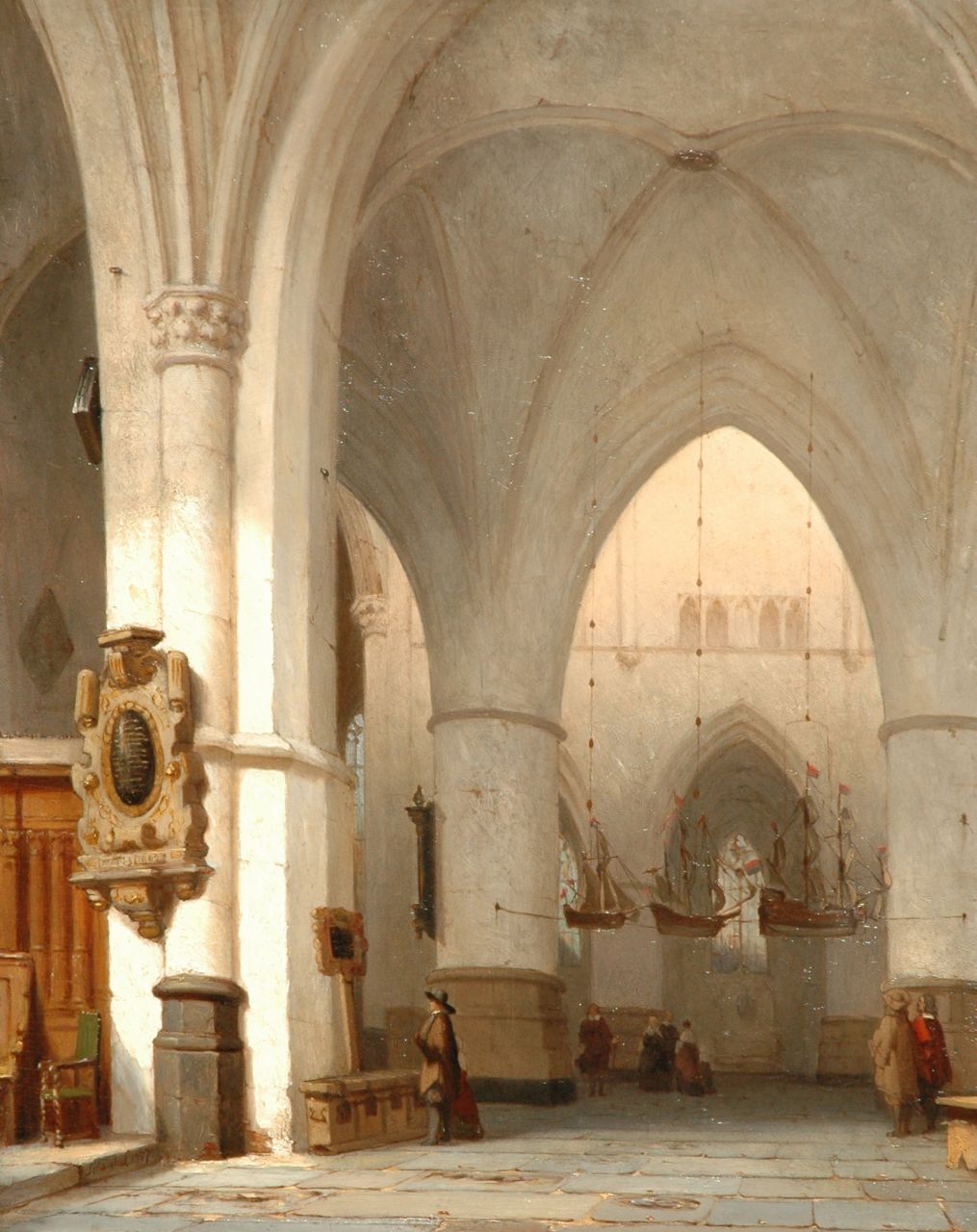 Schenkel J.J.  | Jan Jacob Schenkel, The interior of the St. Bavo church in Haarlem, Öl auf Holz 45,1 x 35,9 cm, signed l.l. und dated 1857