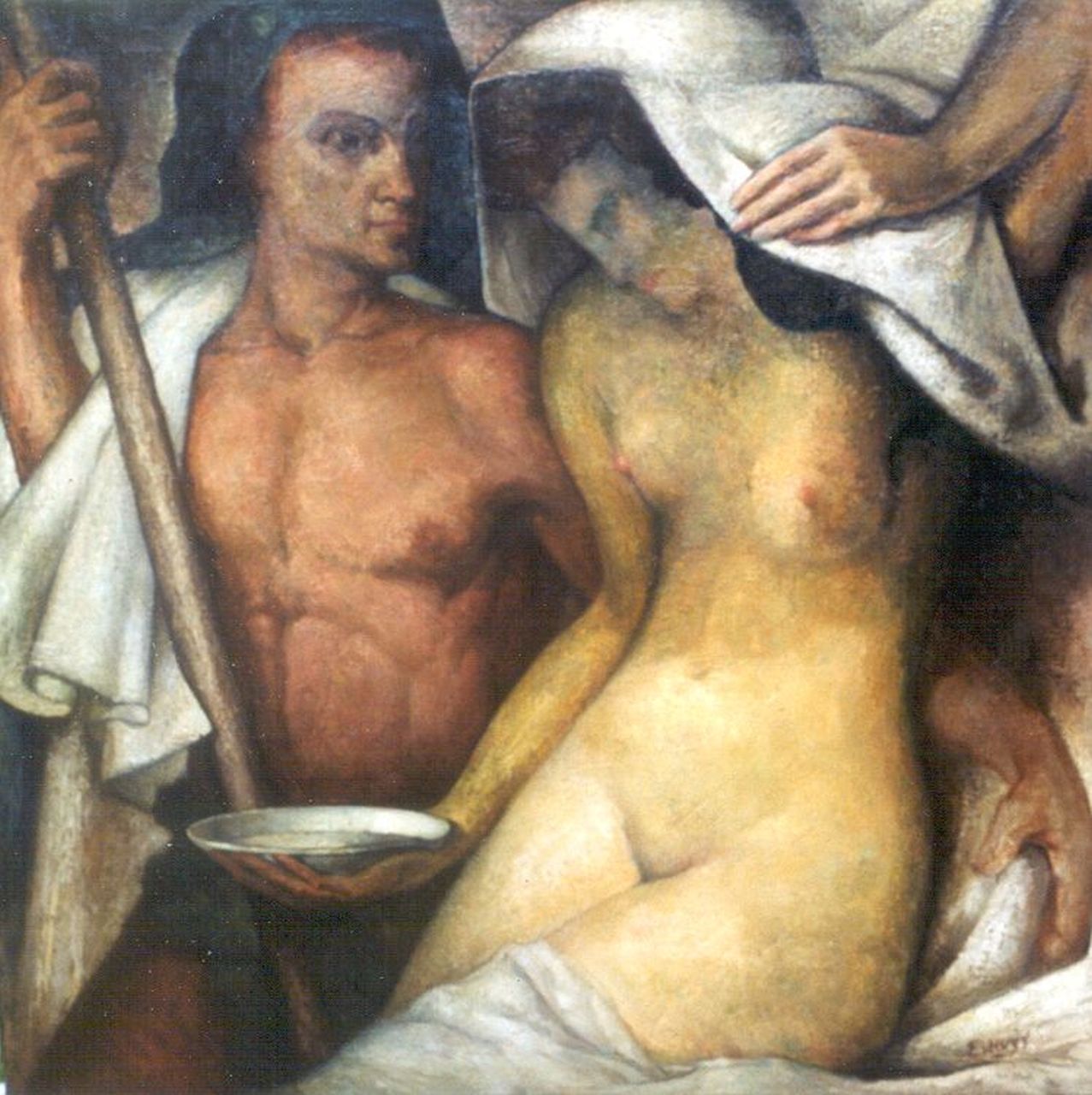 Eshuijs H.J.  | Hendrikus Jacobus Eshuijs, Man and woman, Öl auf Leinwand 90,8 x 90,2 cm, signed l.r.