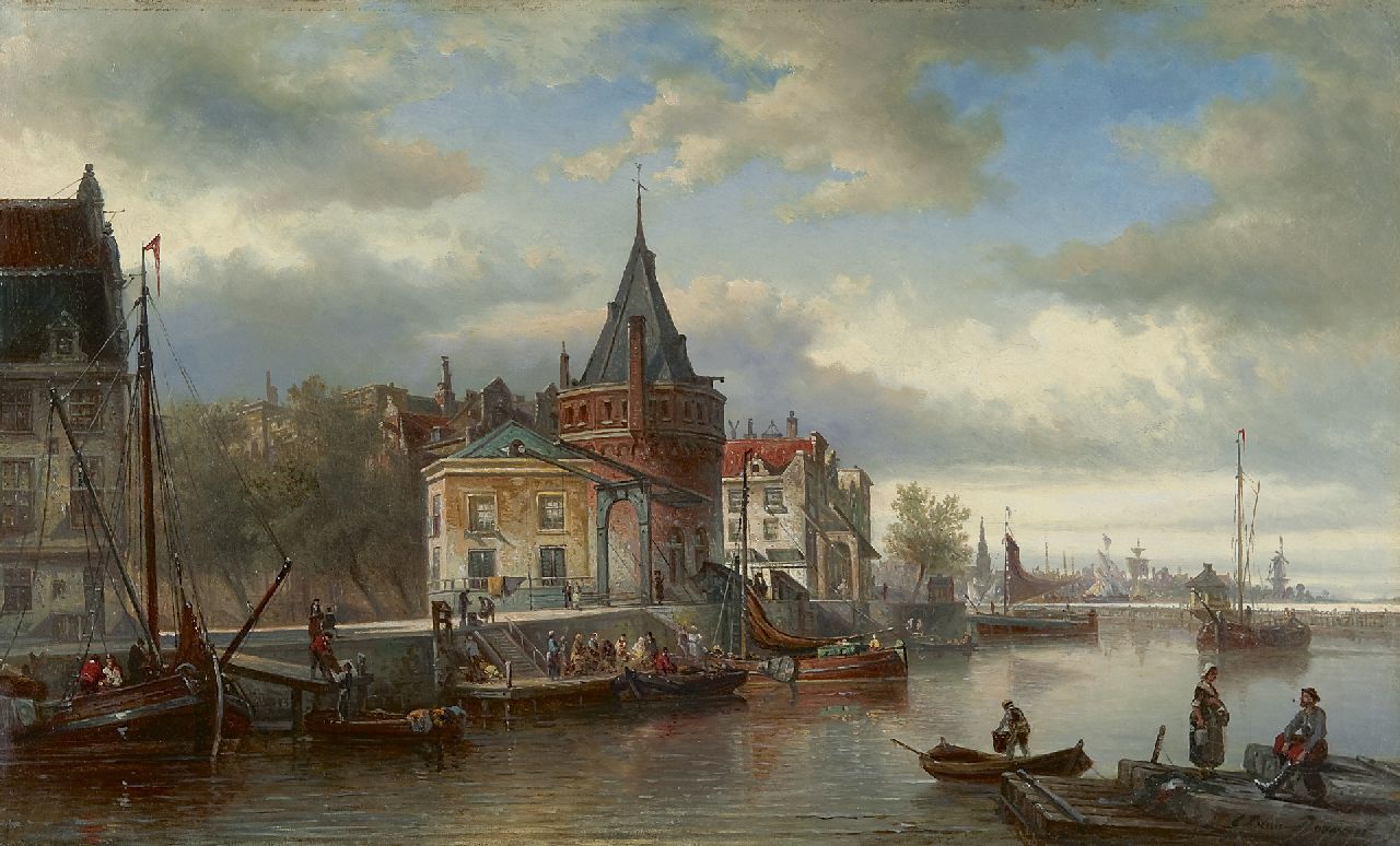 Bommel E.P. van | Elias Pieter van Bommel, The Schreierstoren, Amsterdam, Öl auf Leinwand 44,9 x 74,0 cm, signed l.r. and on the stretcher und dated '81