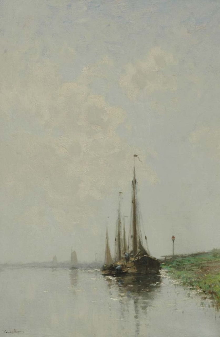 Kuijpers C.  | Cornelis Kuijpers, Sailing vessels in a calm, Öl auf Leinwand 67,7 x 46,5 cm, signed l.l.