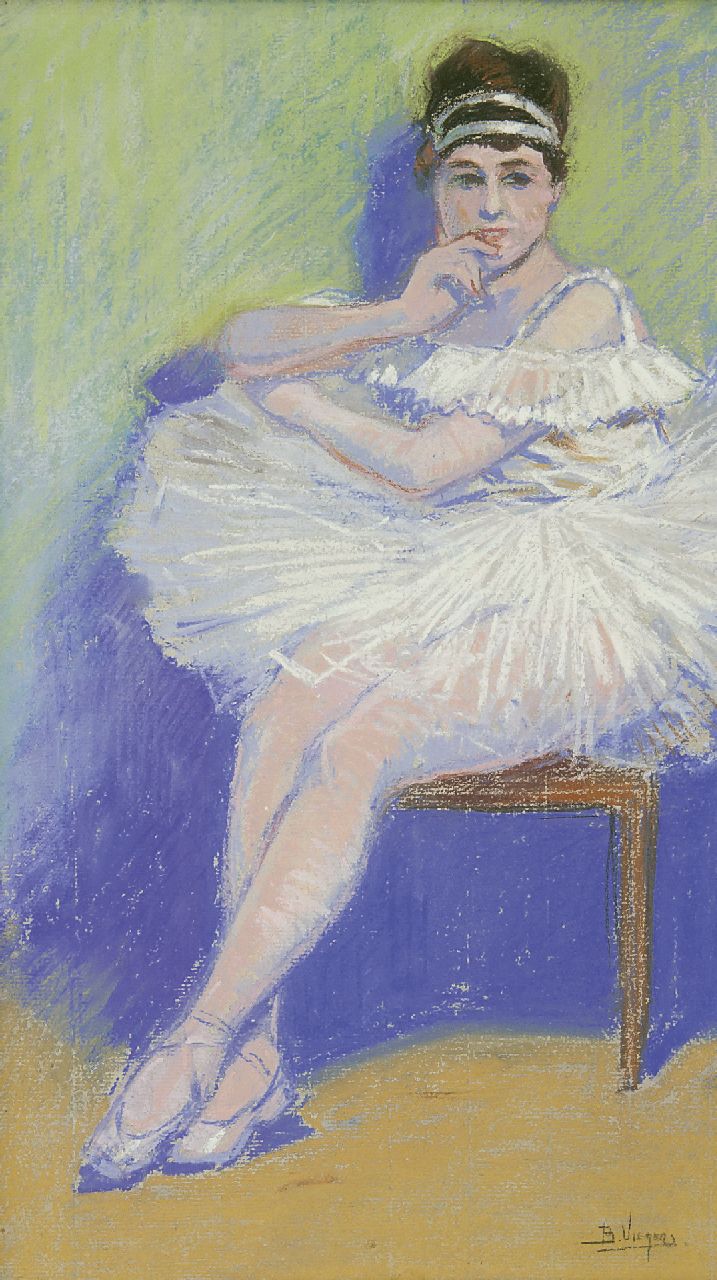 Viegers B.P.  | Bernardus Petrus 'Ben' Viegers, Sitzende Ballerina, Pastell auf Papier 50,0 x 30,5 cm, Unterzeichnet r.u.