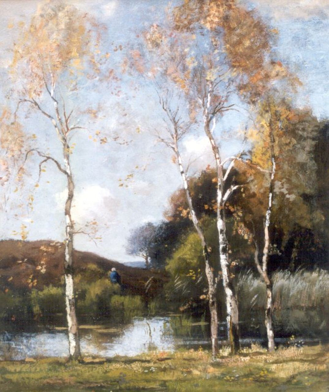 Bock T.E.A. de | Théophile Emile Achille de Bock, A forest pond, Öl auf Leinwand 81,5 x 61,0 cm, signed l.r.