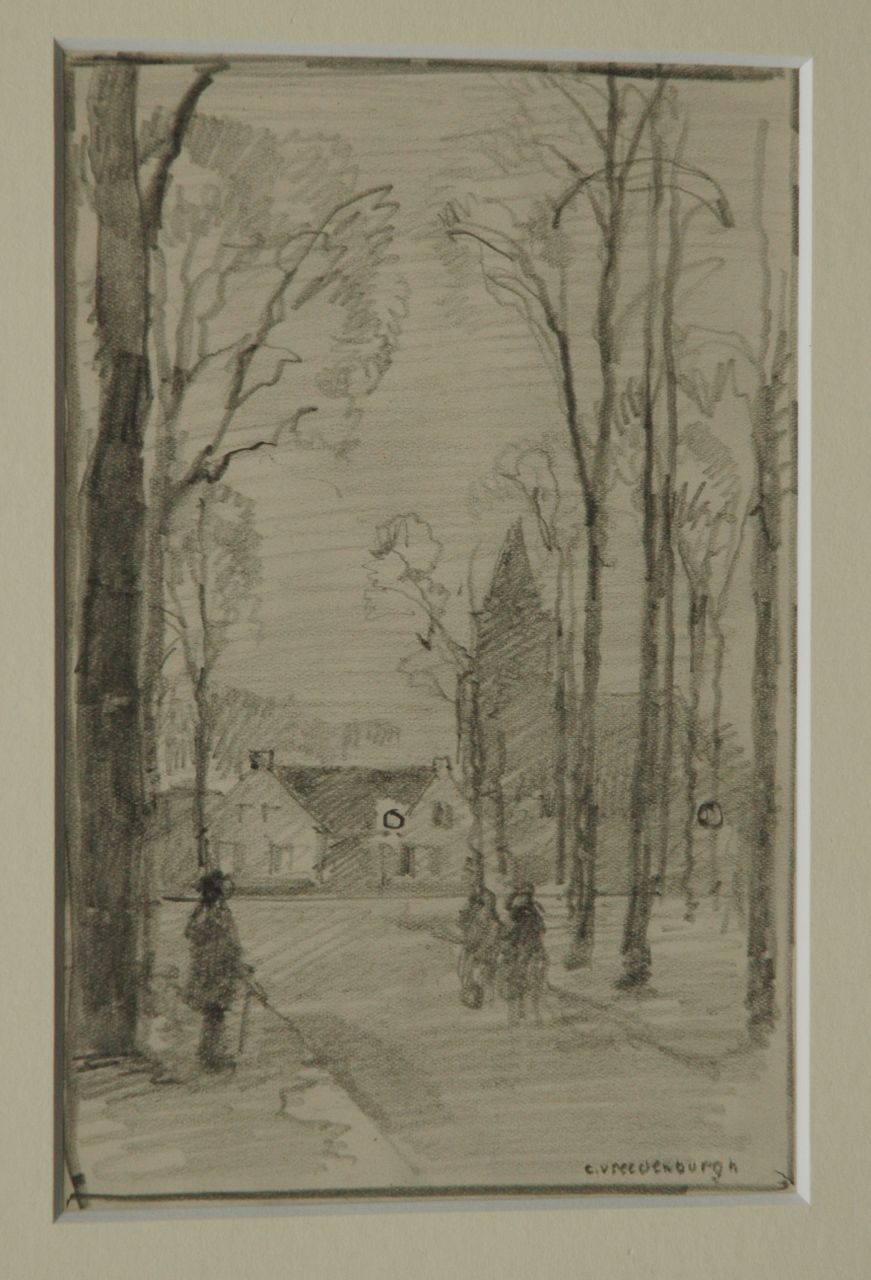 Vreedenburgh C.  | Cornelis Vreedenburgh, A view of the village Laren, Bleistift auf Papier 19,0 x 12,8 cm, signed l.r.