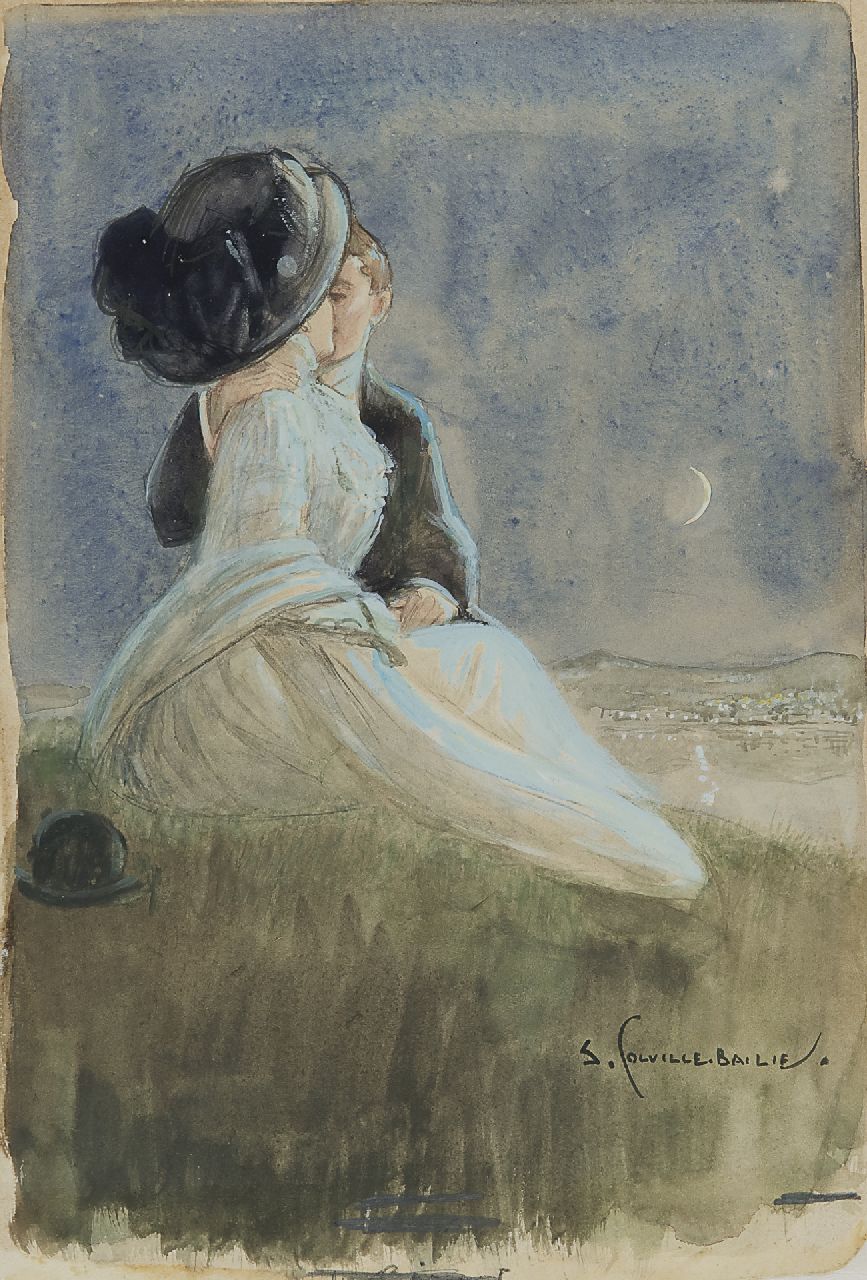 Bailie S.C.  | Samuel Colville Bailie, Clair de Lune, Aquarell auf Papier 25,7 x 18,2 cm, signed l.r.