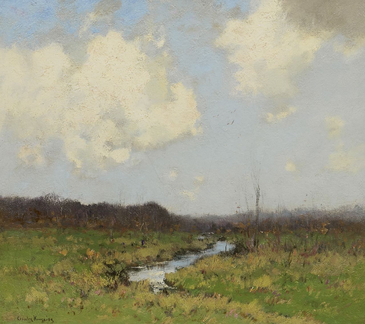 Kuijpers C.  | Cornelis Kuijpers | Gemälde zum Verkauf angeboten | Weidelandschaft, Öl auf Leinwand 40,0 x 44,8 cm, Unterzeichnet l.u.