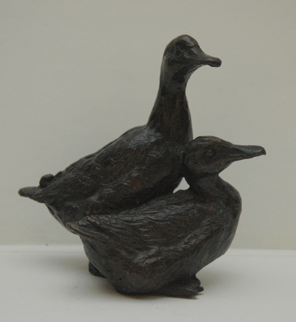Lipensky F.J.  | Franz Josef Lipensky, Two ducks, Patinierte Bronze 11,5 x 11,5 cm, signed underneath