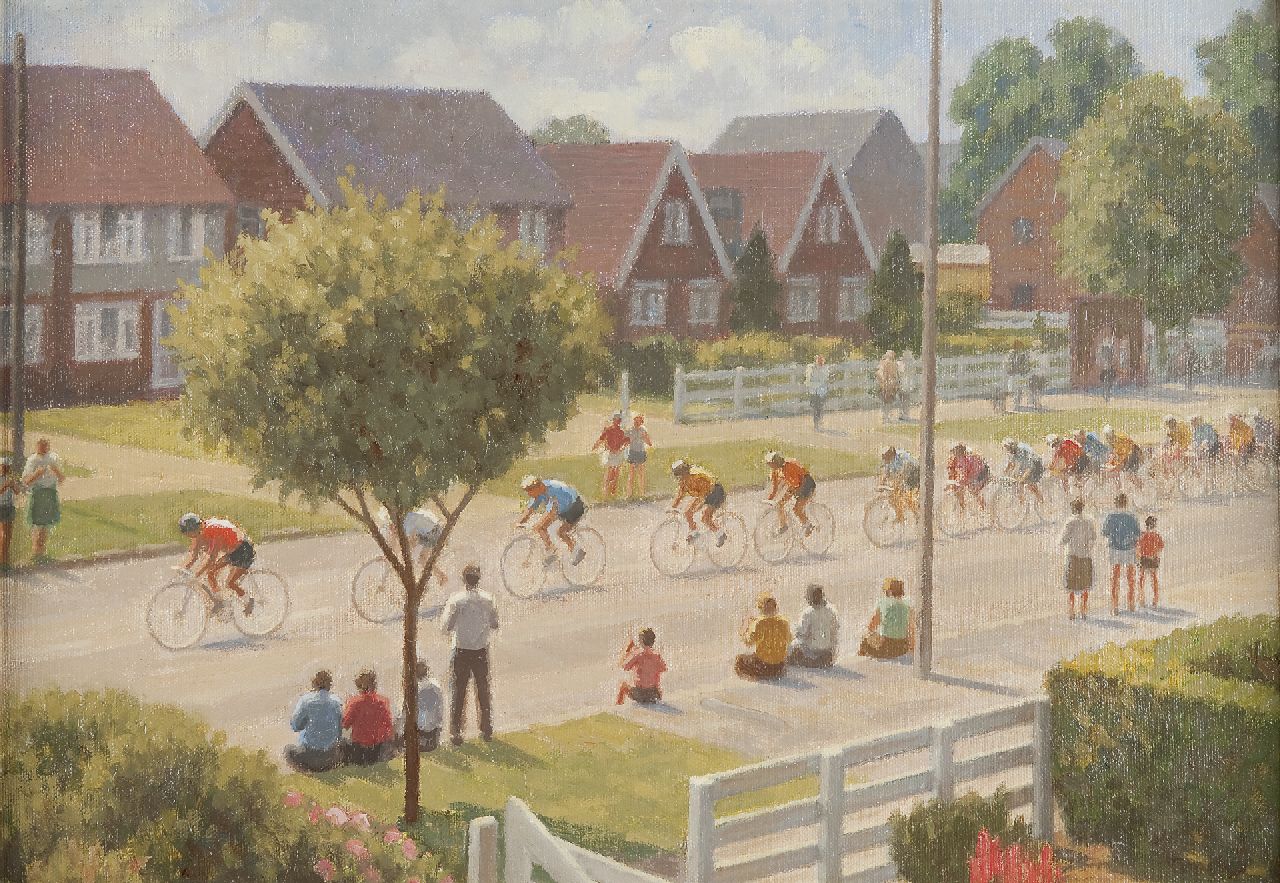 Hickling E.A.  | Edward Albert Hickling, The Milk Race, Tour of Britain, Öl auf Leinwand 35,0 x 48,0 cm, signed on the reverse