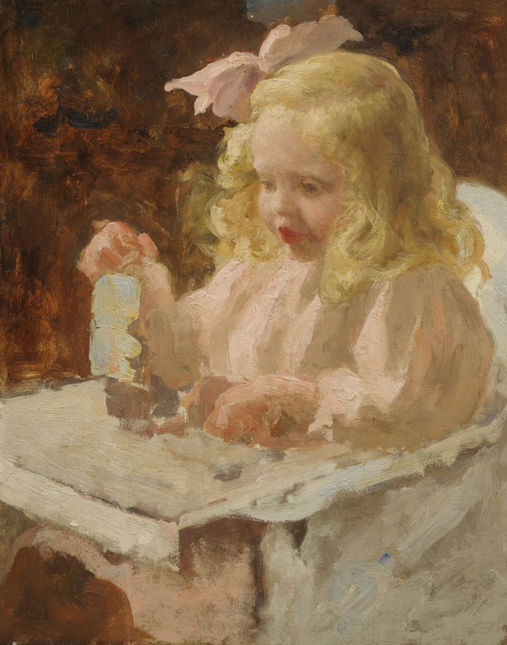 Pieters E.  | Evert Pieters, Maria Jacoba van Rijckevorsel at the age of 3, Öl auf Holz 39,8 x 31,8 cm, painted ca. 1913