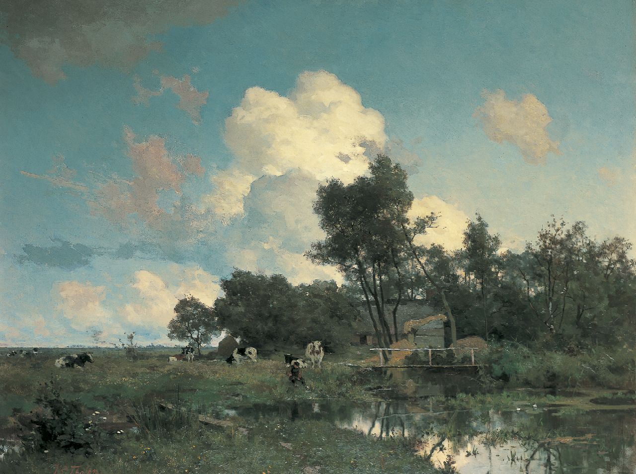 Tholen W.B.  | Willem Bastiaan Tholen, A summer landscape, Öl auf Leinwand 75,0 x 99,5 cm, signed l.l.