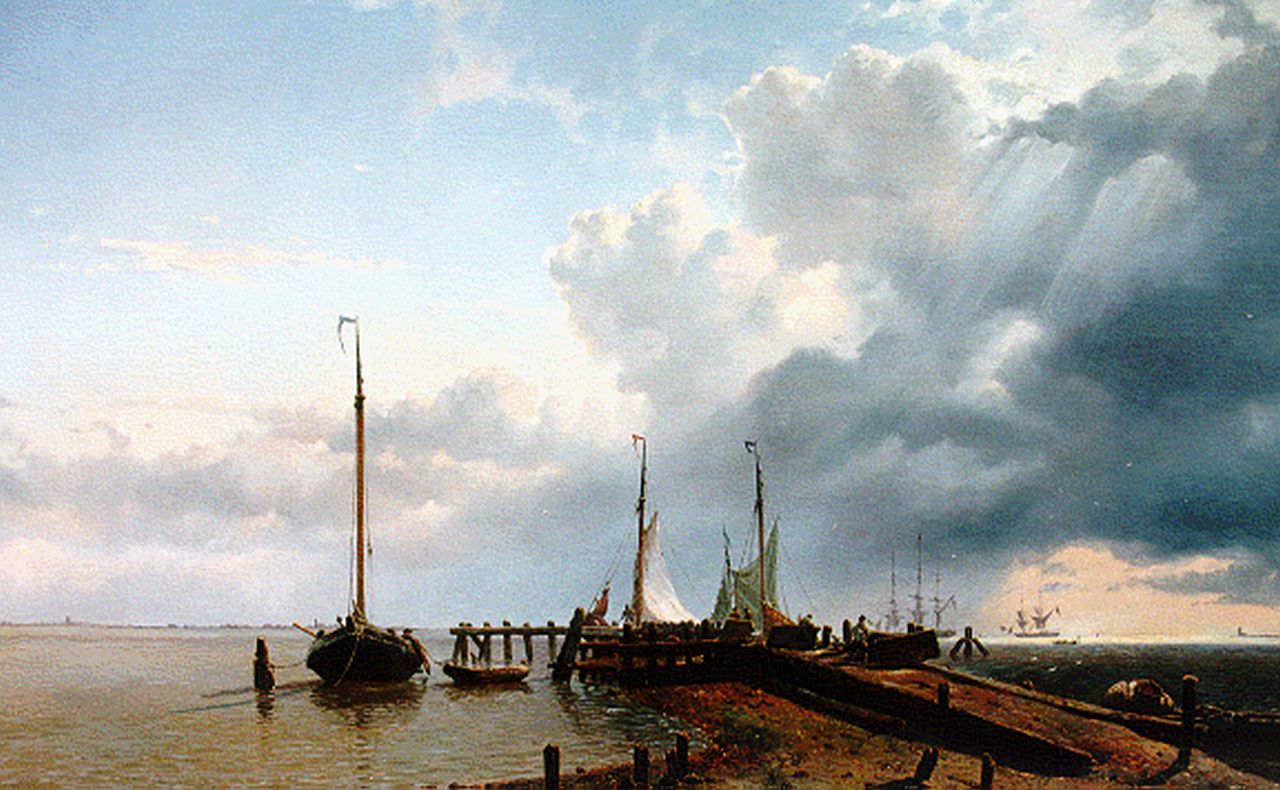 Deventer W.A. van | 'Willem' Anthonie van Deventer, Moored shipping, Öl auf Leinwand 67,4 x 98,7 cm, signed l.r. und dated '49