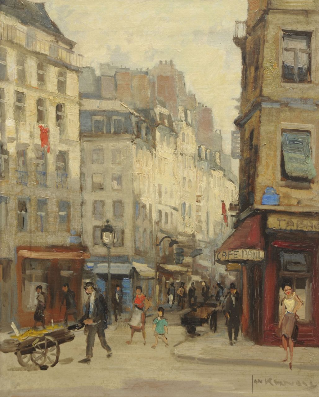 Korthals J.  | Johannes 'Jan' Korthals, A street near 'Les Halles', Paris, Öl auf Leinwand 50,0 x 40,2 cm, signed l.r.