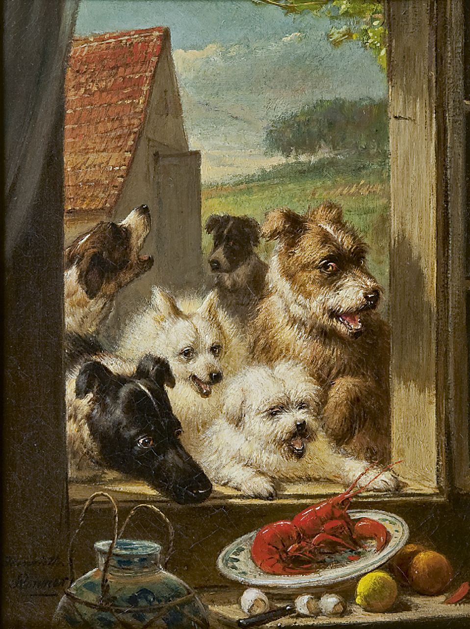 Ronner-Knip H.  | Henriette Ronner-Knip, The epicurists, Öl auf Leinwand 23,5 x 18,1 cm, signed l.l.