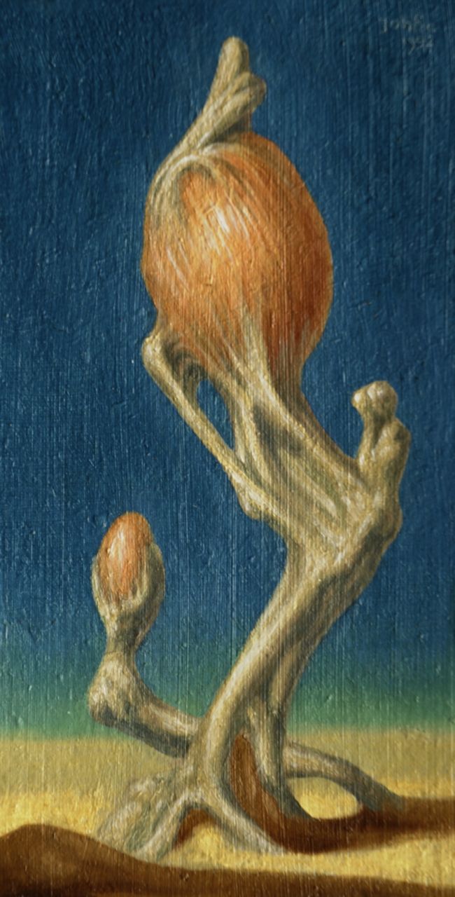 Johfra (Franciscus Johannes Gijsbertus v.d. Berg)   | Johfra (Franciscus Johannes Gijsbertus v.d. Berg), A dream, Öl auf Holzfaser 15,7 x 8,2 cm, signed u.r. und dated 1952