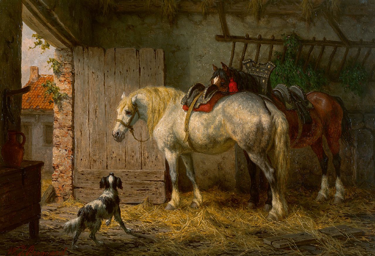 Boogaard W.J.  | Willem Johan Boogaard | Gemälde zum Verkauf angeboten | Fertig für die Arbeit, Öl auf Holz 27,5 x 40,0 cm, Unterzeichnet l.u. und datiert 'Anvers 1887' im verso