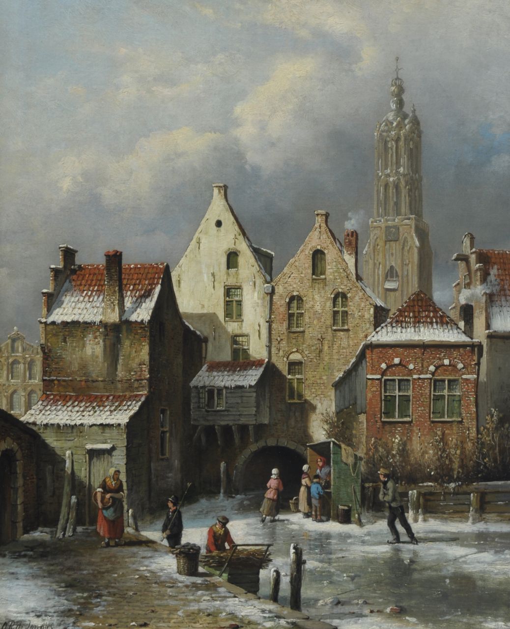 Jongh O.R. de | Oene Romkes de Jongh, Winter in Amersfoort, Öl auf Leinwand 54,1 x 44,0 cm, signed l.l.