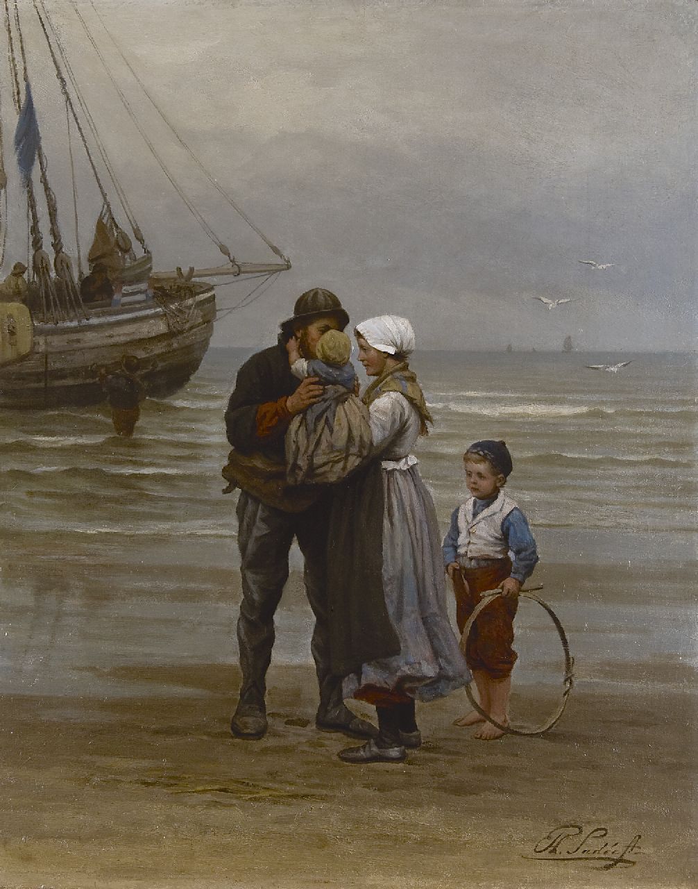Sadée P.L.J.F.  | Philip Lodewijk Jacob Frederik Sadée, The farwell, Öl auf Leinwand 70,0 x 56,0 cm, signed l.r.