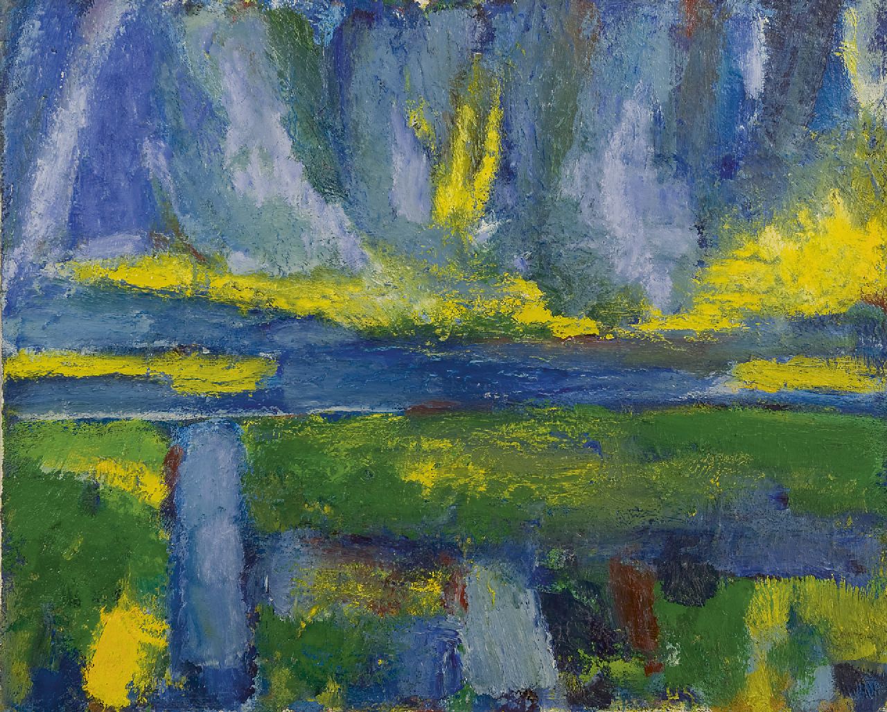 Benner G.  | Gerrit Benner, A Dutch polder landscape, Öl auf Leinwand 80,0 x 100,0 cm, painted ca. 1965