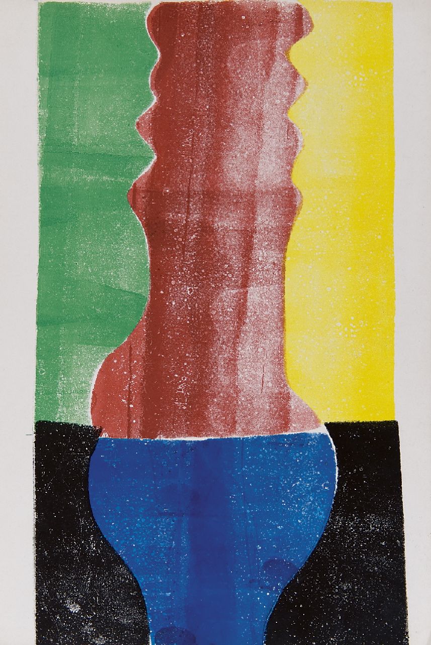 Werkman H.N.  | Hendrik Nicolaas Werkman, Gespräch ( Innenseite Rückumschlag ), Chablone auf Papier 31,5 x 22,1 cm, gedruckt 1942