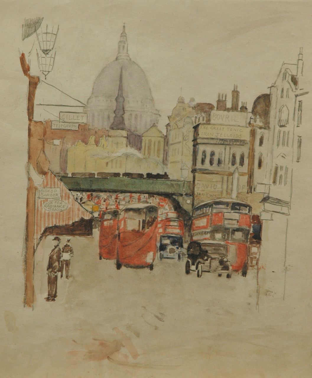 Mackenzie M.H.  | Marie Henri Mackenzie, A town view, London, Bleistift und Aquarell auf Papier 35,8 x 27,4 cm, painted 1938