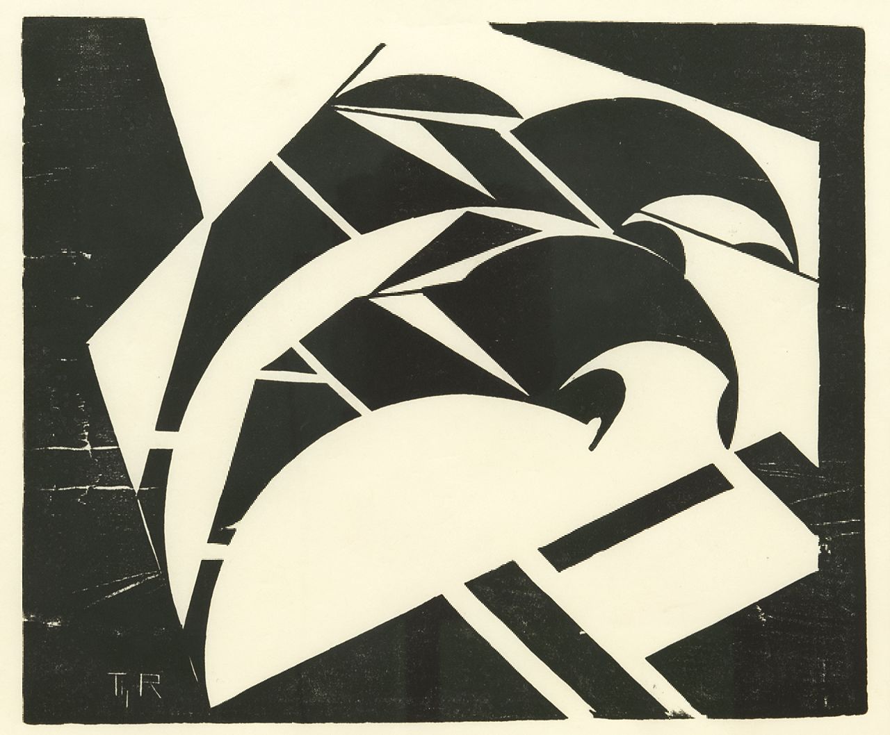 Rinsema T.  | Thijs Rinsema, Springende Pferde, Linolschnitt auf japanischem Papier 22,5 x 27,0 cm, Unterzeichnet l.u. mit Initialen auf dem Bild und zu datieren um '70