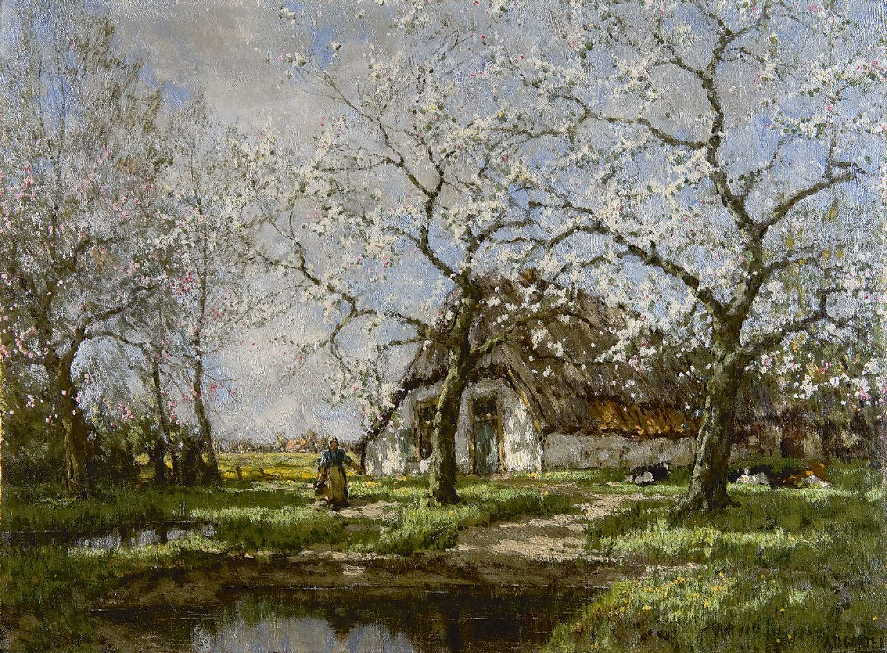 Gorter A.M.  | 'Arnold' Marc Gorter,  A farm in spring, Öl auf Leinwand 55,7 x 74,8 cm, signed l.r.
