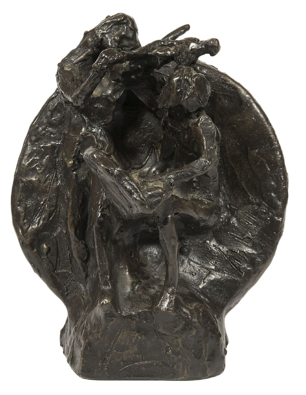 Bakker W.F.  | Willem Frederik 'Jits' Bakker | Skulpturen und Objekte zum Verkauf angeboten | Musizierendes Paar, Bronze 15,7 x 13,0 cm, Unterzeichnet r.u.
