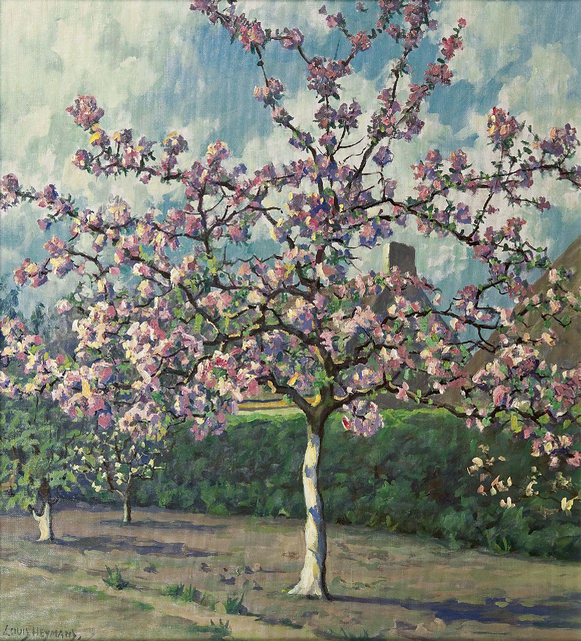 Heijmans L.  | Laurentius 'Louis' Heijmans, Flowering tree, Öl auf Leinwand 55,7 x 50,7 cm, signed l.l.