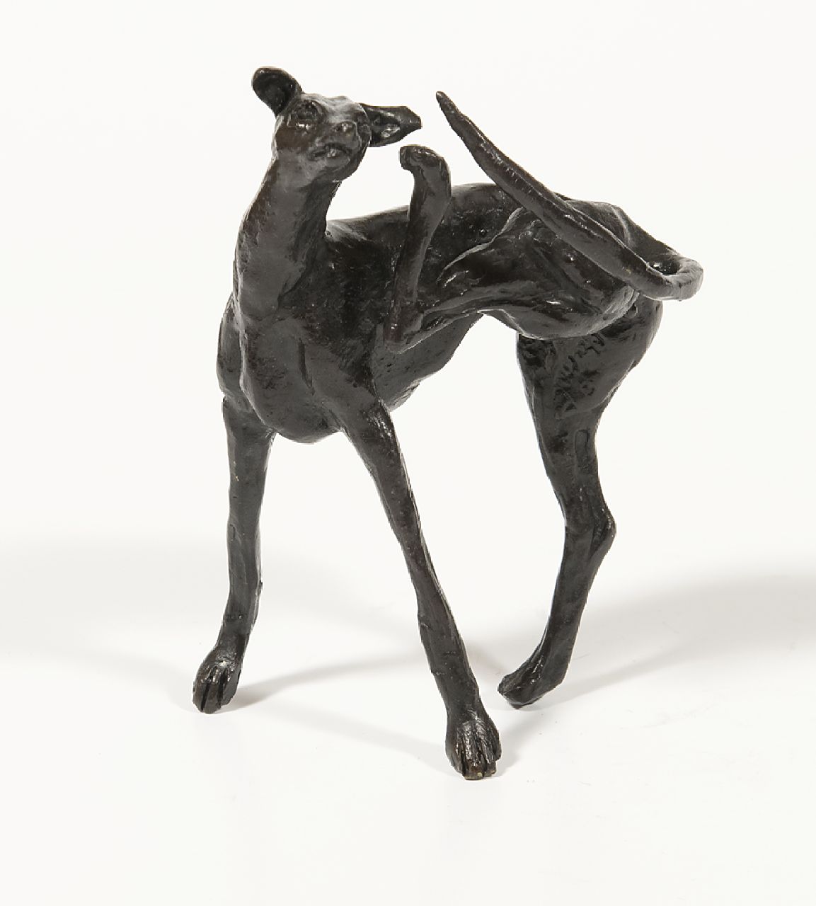 Glen H.  | Harriet Glen, Windhund, Bronze 10,3 x 8,0 cm, Unterzeichnet auf rechtem Hinterbein
