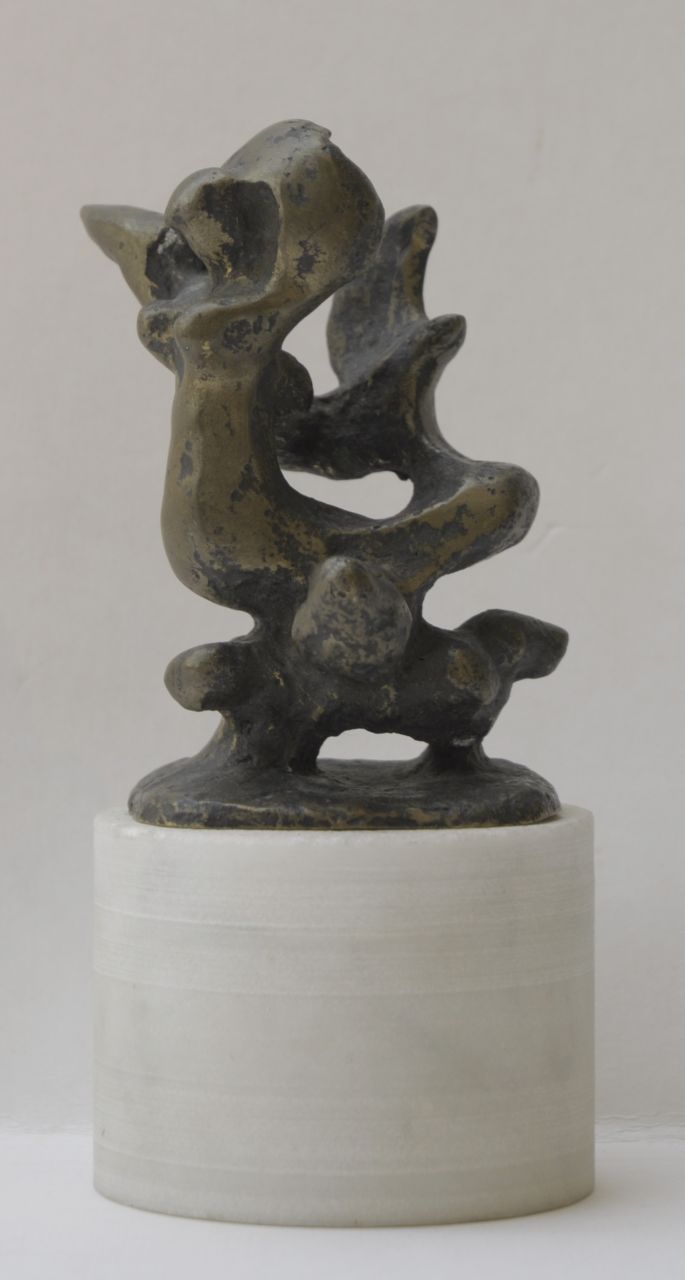 Jonk N.  | Nicolaas 'Nic' Jonk, Sirene, Bronze 10,4 x 8,5 cm, Unterzeichnet auf der Unterseite der Basis und datiert 1971