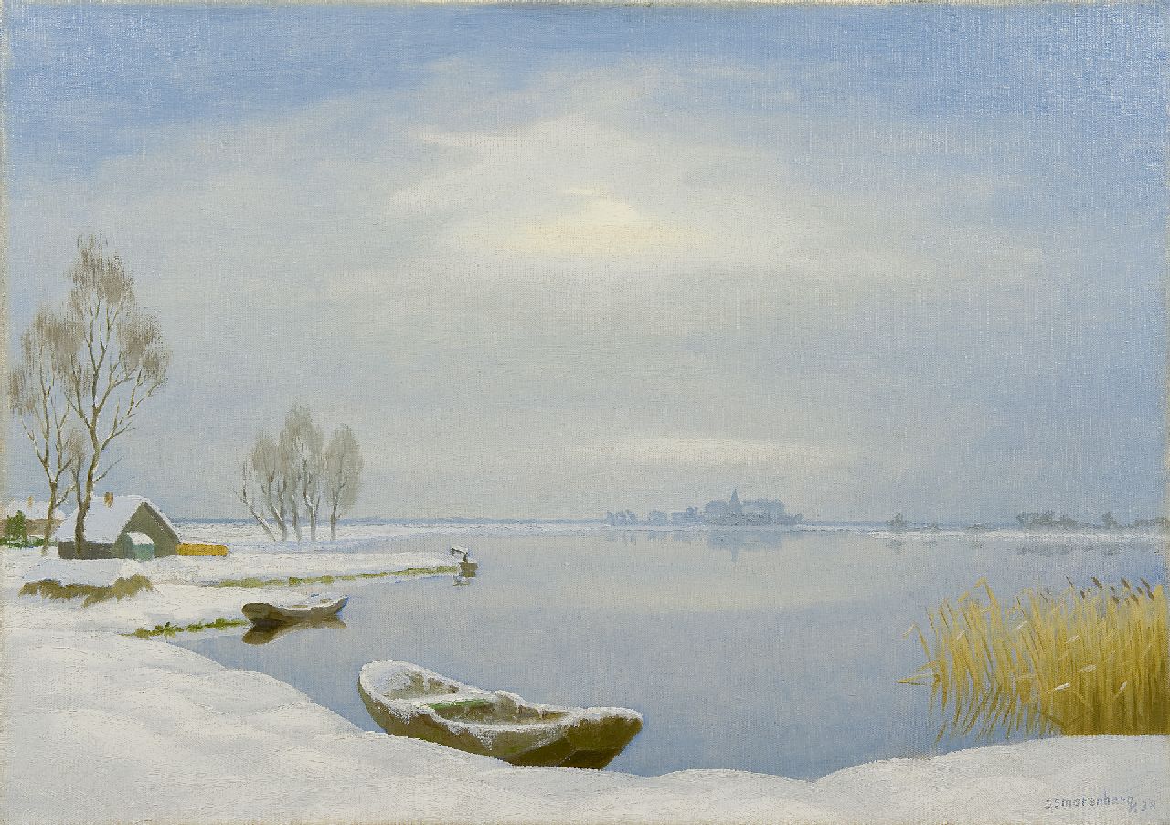 Smorenberg D.  | Dirk Smorenberg, A winter landscape, Loosdrecht, Öl auf Leinwand 50,3 x 70,3 cm, signed l.r. und dated '38