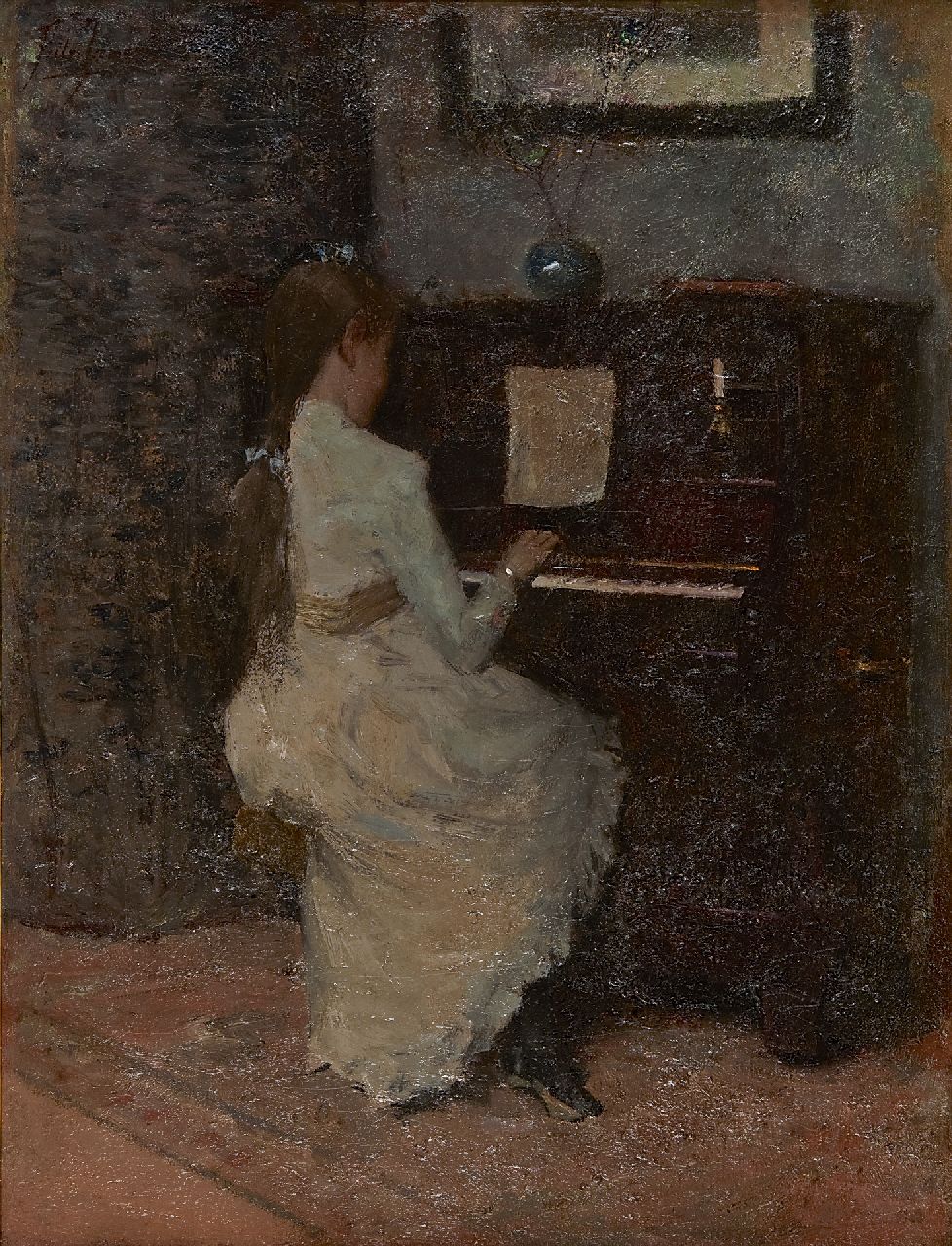 Jansen F.J.  | Frederik Johannes 'Frits' Jansen, The pianist, Öl auf Leinwand 66,0 x 50,2 cm, signed u.l.