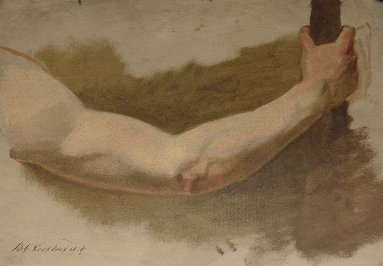 Koekkoek B.C.  | Barend Cornelis Koekkoek, An academy study of a man's arm, Öl auf Papier 30,8 x 43,8 cm, Unterzeichnet l.u. und datiert 1824