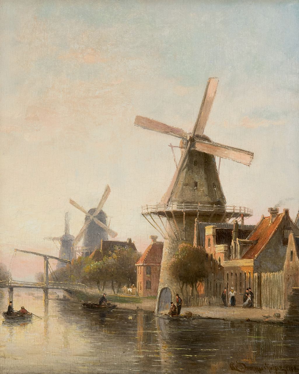 Dommelshuizen C.C.  | Cornelis Christiaan Dommelshuizen, Mühle 'De Rosenboom' am Overtoom, Amsterdam, Öl auf Holz 28,4 x 23,0 cm, Unterzeichnet r.u. und unklar datiert 189[?]8