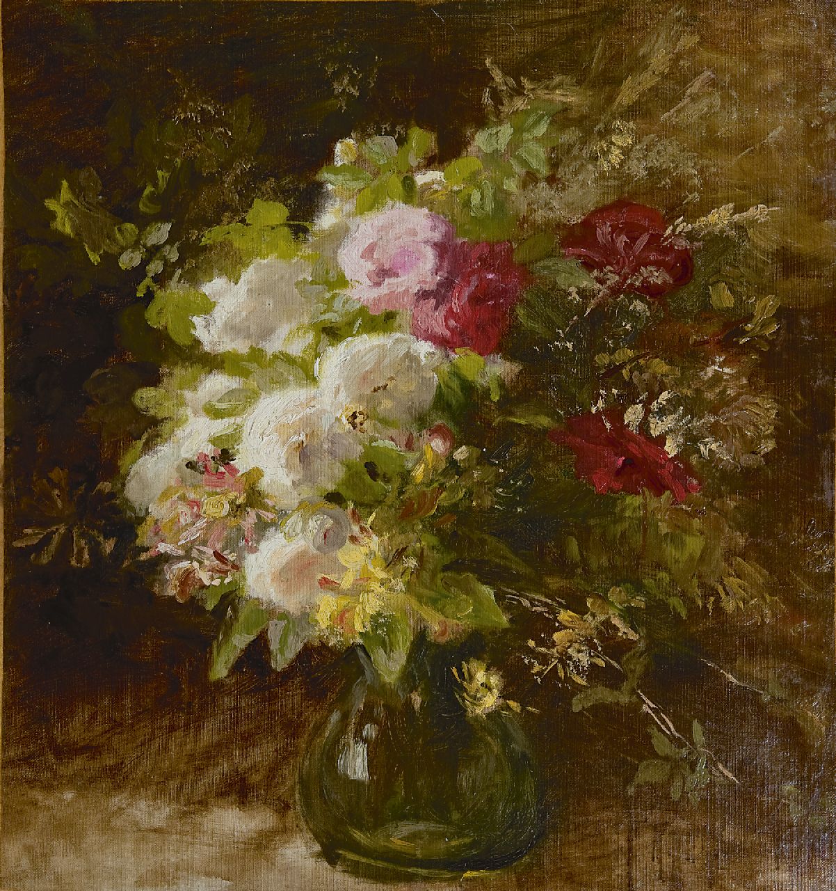 Sande Bakhuyzen G.J. van de | 'Gerardine' Jacoba van de Sande Bakhuyzen, Summer flowers, Öl auf Leinwand auf Holz 51,5 x 48,2 cm