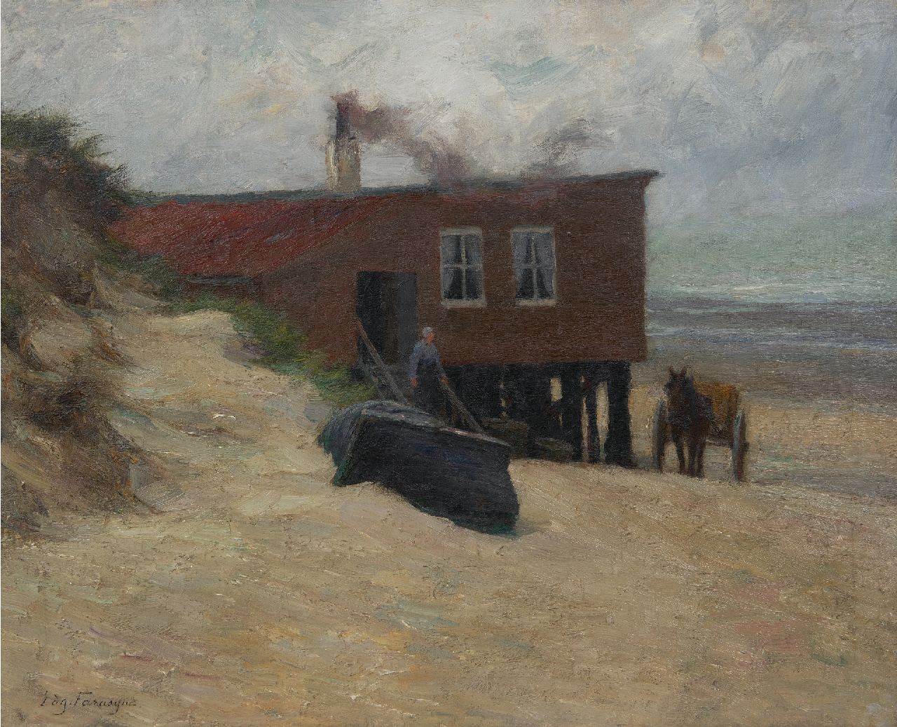 Farasijn E.  | Edgard Farasijn | Gemälde zum Verkauf angeboten | Hotel Du Kursaal in De Panne, Öl auf Leinwand 45,7 x 56,2 cm, Unterzeichnet l.u. und gemalt vor 1877