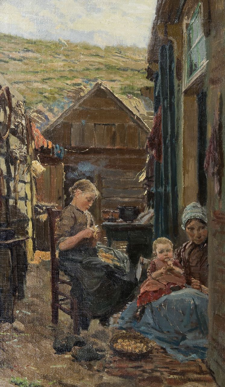 Horrix H.M.  | Hendrikus Matheus 'Mathieu' Horrix, Vorbereitung der Mittagsmahlzeit, Öl auf Leinwand auf Holz 51,5 x 31,5 cm, Unterzeichnet r.u.